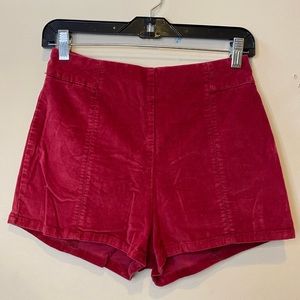 UO Velvet High Waisted Shorts